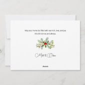 Pastel Waterverf Kerstmis Floral 3-foto's Feestdagenkaart (Achterkant)