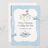 Pastel Waterverf Kerstvakantie fotocollage Feestdagenkaart (Voorkant / Achterkant)