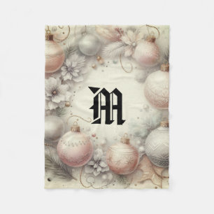 Pastel Waterverf Kerstversiering Fleece Deken