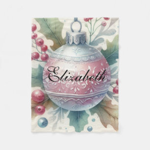  Pastel Waterverf Kerstversiering Fleece Deken