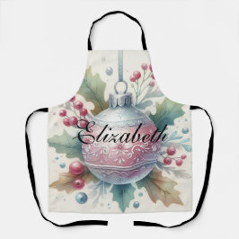 Pastel Waterverf Kerstversiering Schort