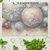  Pastel Waterverf Kerstversiering Theedoek (Gevouwen)