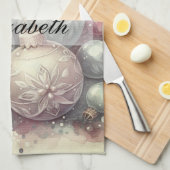  Pastel Waterverf Kerstversiering Theedoek (Quarter Fold)