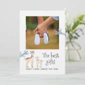 Pastel Waterverf kerstwinter Baby verwacht Aankondiging (Staand voorkant)