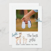 Pastel Waterverf kerstwinter Baby verwacht Aankondiging (Voorkant / Achterkant)