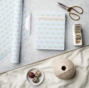 Pastel Waterverf Kleurrijke Rainbow Wrapping Paper Cadeaupapier