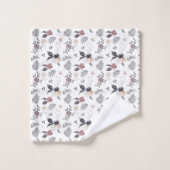 Pastel Waterverf Kleurrijke Rozen Grijze bladeren Bad Handdoek (Wasdoekje)