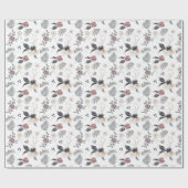 Pastel Waterverf Kleurrijke Rozen Grijze bladeren Cadeaupapier (Vlak)