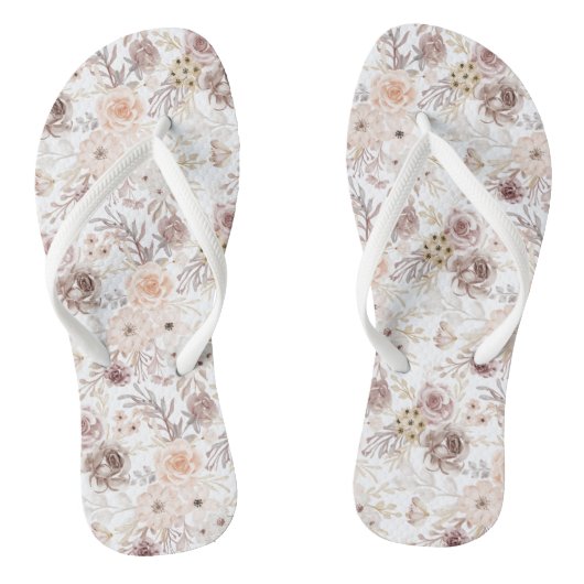 Pastel Waterverf Kleurrijke Rozen Teenslippers (Voetbed)