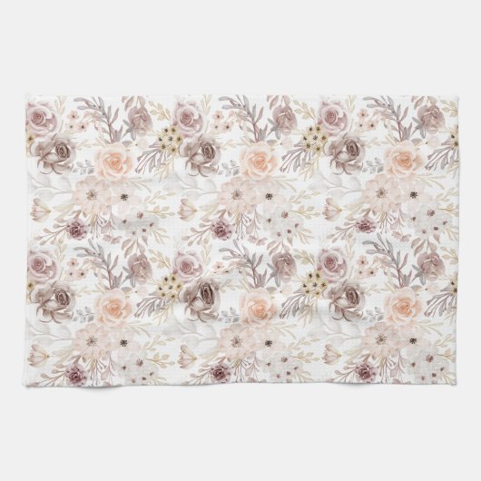 Pastel Waterverf Kleurrijke Rozen Theedoek (Horizontaal)