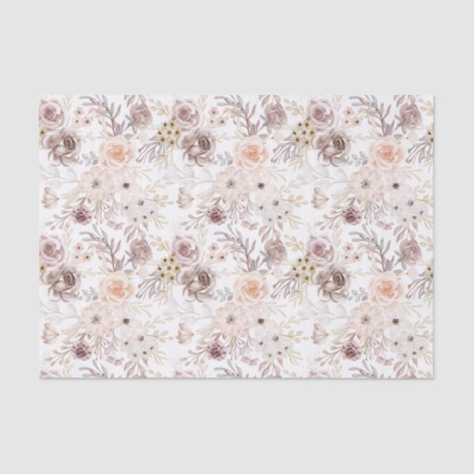 Pastel Waterverf Kleurrijke Rozen Tissuepapier (Voorkant)