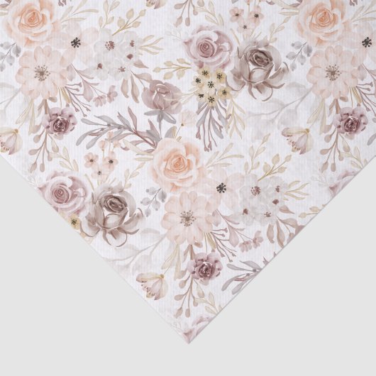 Pastel Waterverf Kleurrijke Rozen Tissuepapier (Detail)