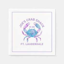 Pastel waterverf krab aangepaste tekst servet