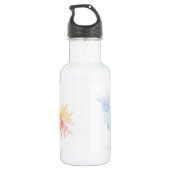 Pastel Waterverf Kunstaanval Kinder handtekening Waterfles (Achterkant)