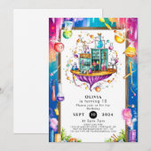 Pastel Waterverf Lab Scientist Verjaardag Kaart (Voorkant / Achterkant)