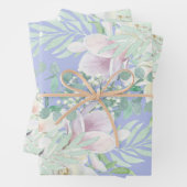Pastel Waterverf Lavendel, Roze & Witte Bloemen Inpakpapier Vel (In situ)