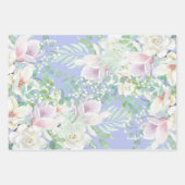 Pastel Waterverf Lavendel, Roze & Witte Bloemen Inpakpapier Vel (Voorkant)