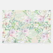 Pastel Waterverf Lavendel, Roze & Witte Bloemen Inpakpapier Vel (Voorkant 2)