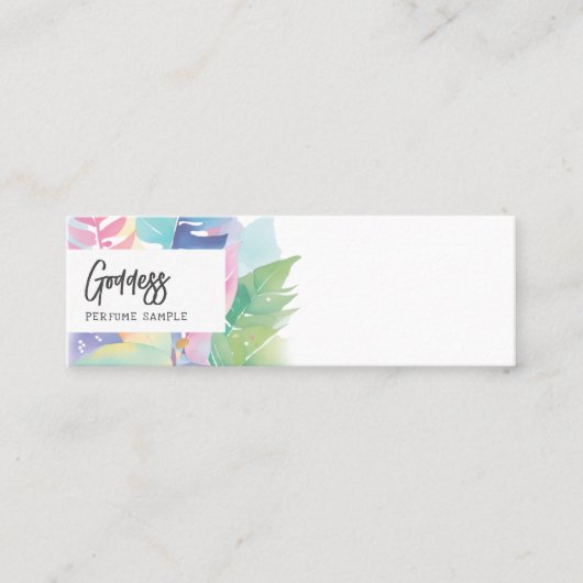 Pastel Waterverf Leaf Parfum Tester Mini Visitekaartje (Voorkant)