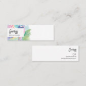 Pastel Waterverf Leaf Parfum Tester Mini Visitekaartje (Voorkant / Achterkant)