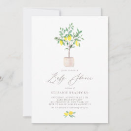 Pastel Waterverf Lemon Tree Baby shower Kaart