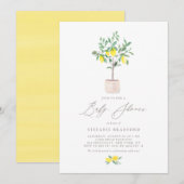 Pastel Waterverf Lemon Tree Baby shower Kaart (Voorkant / Achterkant)