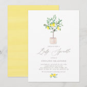 Pastel Waterverf Lemon Tree Summer Baby Sprinkle Kaart (Voorkant / Achterkant)