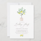 Pastel Waterverf Lemon Tree Summer Birthday Kaart (Voorkant)