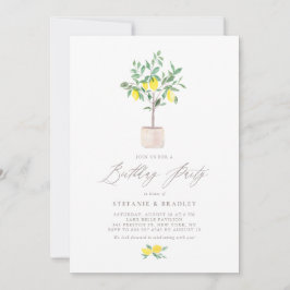 Pastel Waterverf Lemon Tree Summer Birthday Kaart