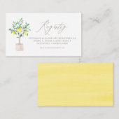 Pastel Waterverf Lemon Tree Wedding Registry Informatiekaartje (Voorkant / Achterkant)