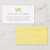 Pastel Waterverf Lemon Zomer Display Douche Informatiekaartje (Voorkant / Achterkant)