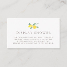 Pastel Waterverf Lemon Zomer Display Douche Informatiekaartje