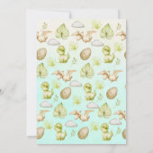 Pastel Waterverf Leuk Modern T Rex Baby shower Kaart (Achterkant)