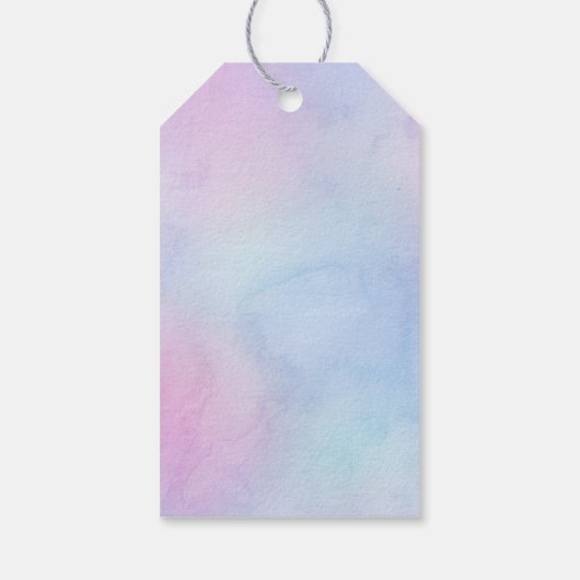 Pastel Waterverf lief zestien dank u Paarse Cadeaulabel (Achterkant)