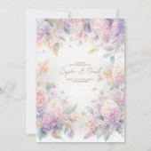 Pastel Waterverf lila bruiloft uitnodiging (Achterkant)