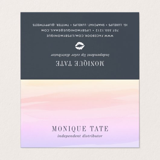 Pastel Waterverf Lip Distributeur Tips & Tricks Visitekaartje (Buitenkant ongevouwen)