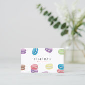 Pastel Waterverf Macarons gebak Chef QR-code Visitekaartje (Staand voorkant)