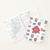 Pastel Waterverf Macarons Monogram Recept Notitieboek (Binnen)