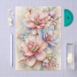 Pastel Waterverf Magnolia Decoupage Tissuepapier