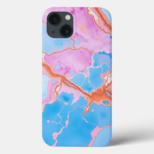Pastel Waterverf Marmeren Oppervlakte in Soft Blue Case-Mate iPhone Case (Achterkant)