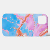 Pastel Waterverf Marmeren Oppervlakte in Soft Blue Case-Mate iPhone Case (Achterkant (horizontaal))