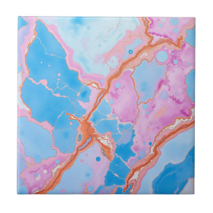 Pastel Waterverf Marmeren Oppervlakte in Soft Blue Tegeltje