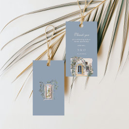 Pastel Waterverf Mediterraanse Italiaanse Trouwdag Cadeaulabel