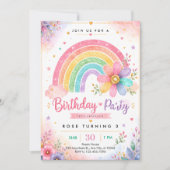 Pastel Waterverf Meisjesfeest Kaart (Voorkant)