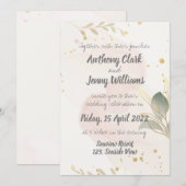 Pastel Waterverf Moderne bruiloft Kaart (Voorkant / Achterkant)