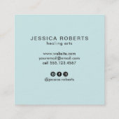 Pastel Waterverf Moon Phases Healing Arts Vierkante Visitekaartje (Achterkant)