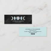 Pastel Waterverf Moon Phases Holographic Mini Visitekaartje (Voorkant / Achterkant)