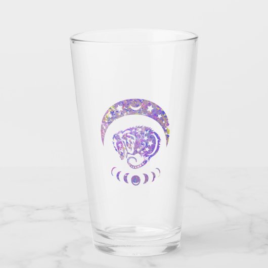 Pastel Waterverf Moon Possum Glas (Voorkant)