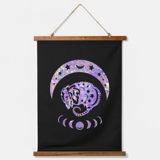 Pastel Waterverf Moon Possum Hangend Wandkleed (Voorkant)