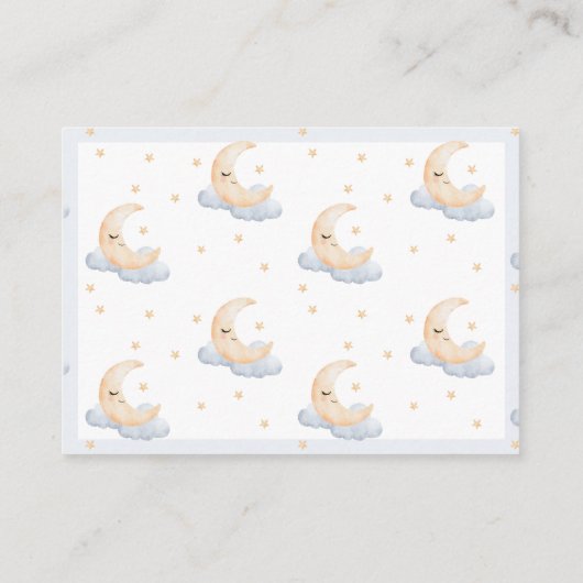 Pastel Waterverf Moon & Stars Luier Raffle Informatiekaartje (Achterkant)